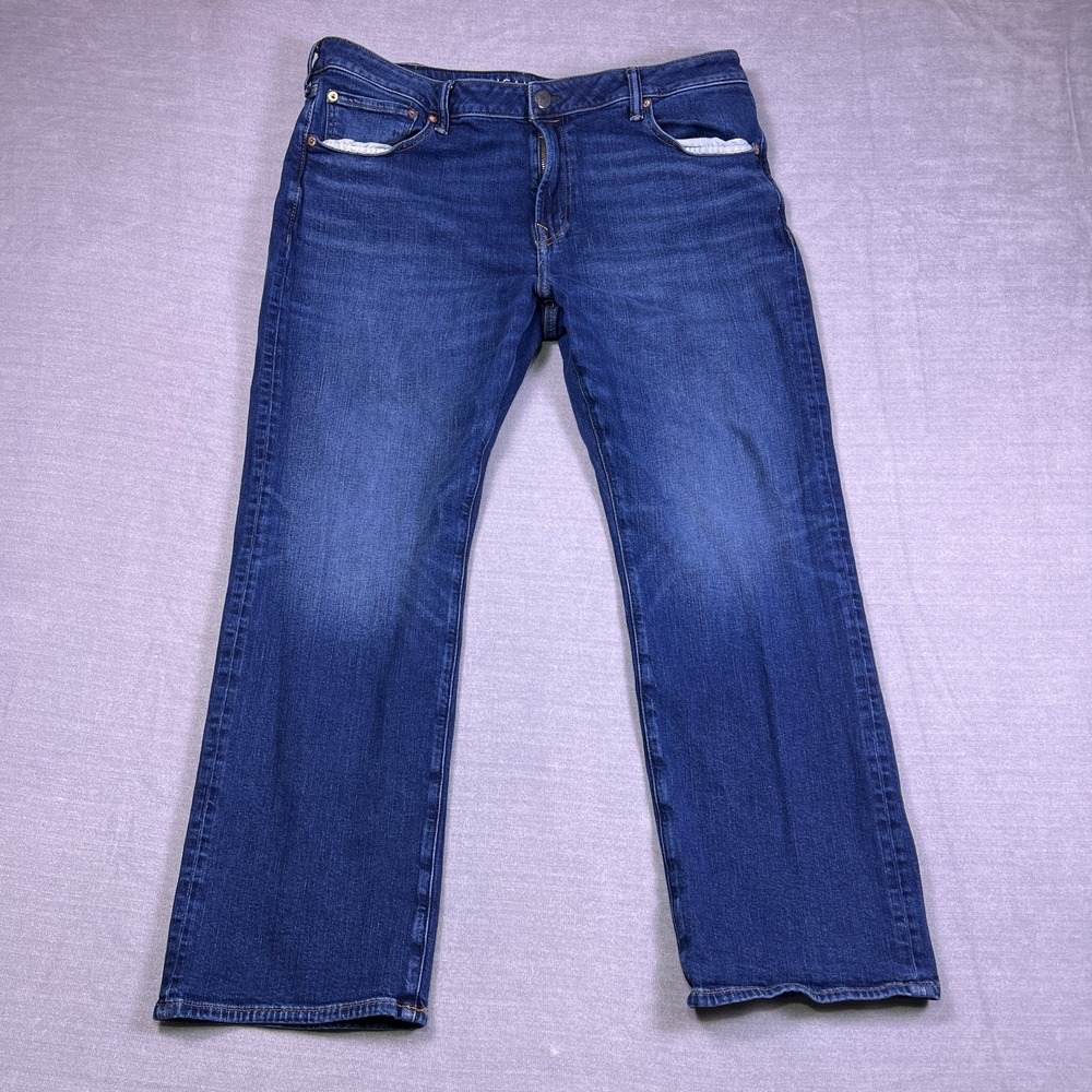 American Eagle Airflex Original Bootcut Mid Rise Jeans Mens 38x30 Blue Denim